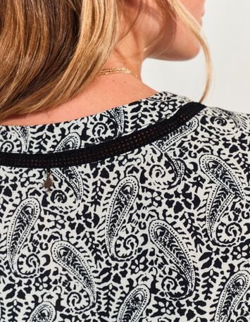 REKO - Robe noire Lenzing&trade; Ecovero&trade; imprim&eacute; n&eacute;o cachemire -7