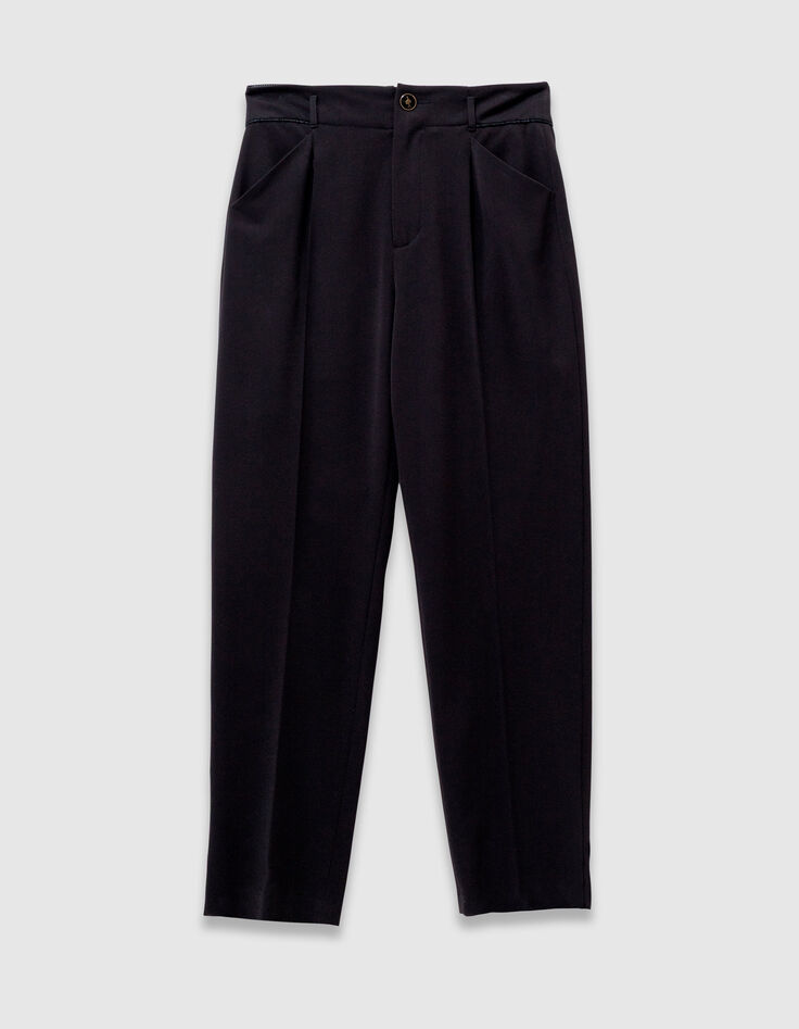 POPPY - Pantalon droit noir façon laine froide-6 POPPY - Pantalon droit noir façon laine froide-6