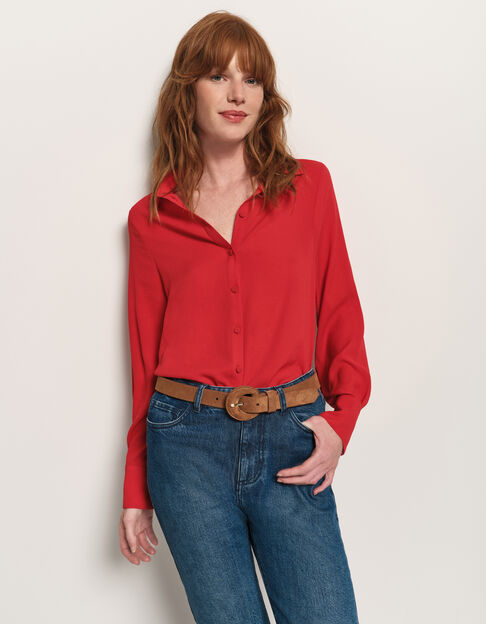 CYMONE - Chemise rouge fluide polyester recyclé - One Step