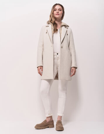 DIAMOND - Manteau beige avec parementure amovible-5