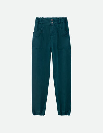 LE CALY - Jean battle vert Lyocell® 7/8ème -5