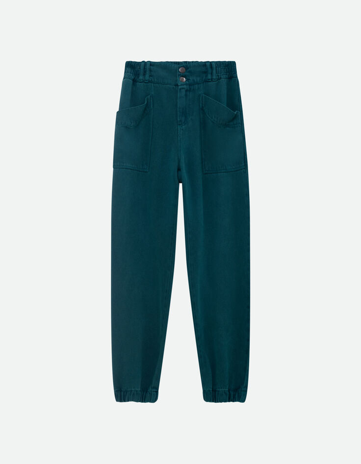 LE CALY - Jean battle vert Lyocell® 7/8ème -5
