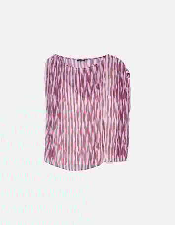 CELINA - Top violet polyester recycl&eacute; rayures floues-5