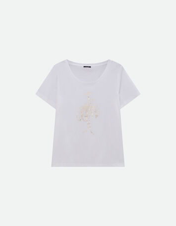 MADIE - T-shirt blanc coton bio danseuse dor&eacute; -5