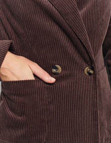 VACANCY - Veste de tailleur marron velours côtelé-5