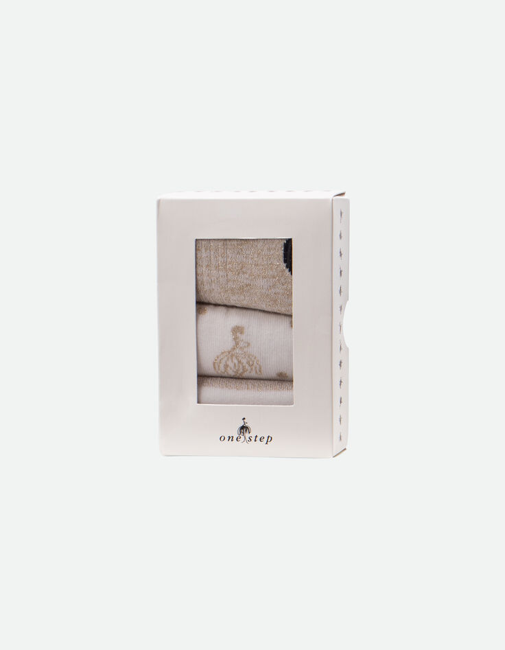 ASTRAL - Chaussettes dorées et blanches -1
