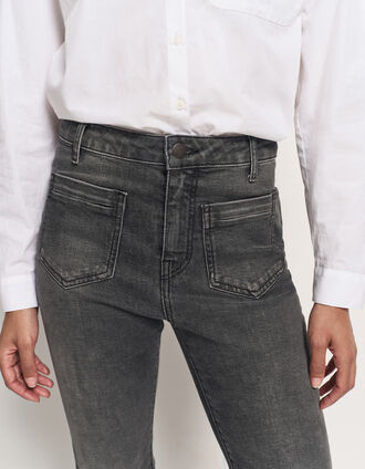 LE KARLIE - Jean bootcut anthracite 7/8ème