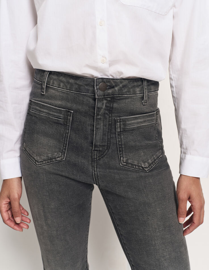 LE KARLIE - Jean bootcut anthracite 7/8ème-5