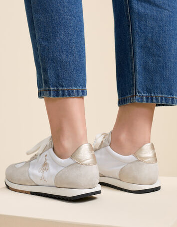 O.ZAKI - Sneakers ficelle bi-matière broderie danseuse-3