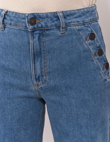 LE HAILEY - Jean flare baby blue waterless-4