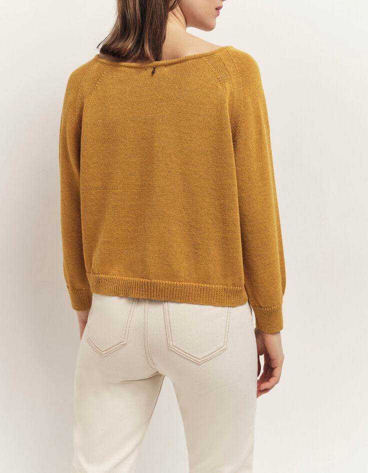 TASTE - Cardigan miel tricot lurex col bateau-3