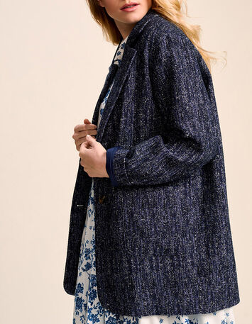 DYPTIQUE - Veste bleu gentiane lainage fantaisie-5