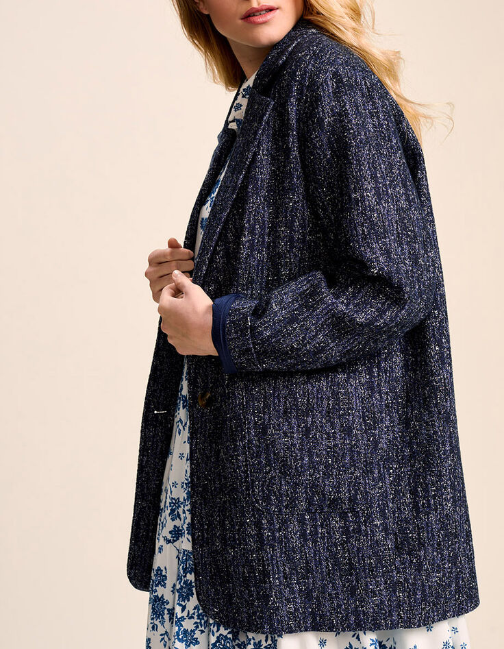 DYPTIQUE - Veste bleu gentiane lainage fantaisie-5