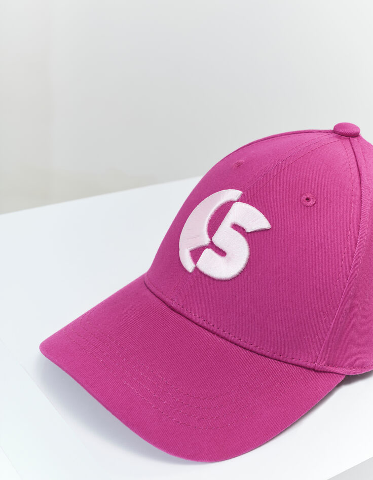 ALEA - Casquette rose broderie monogramme -1