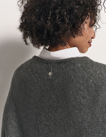 ALAMO - Poncho gris en tricot-4
