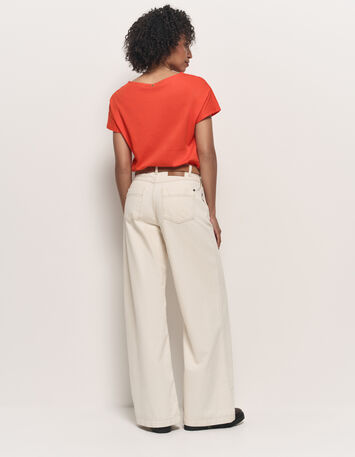 MAGICA - T-shirt orange coton bio message léopard-7