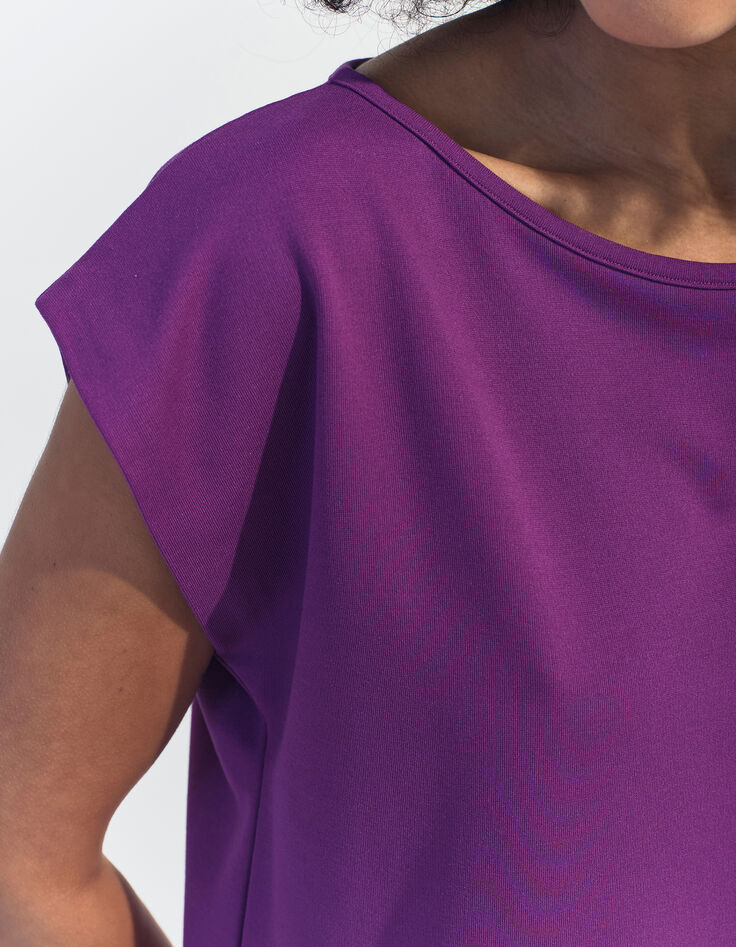MARIA - T-shirt violet maille -4