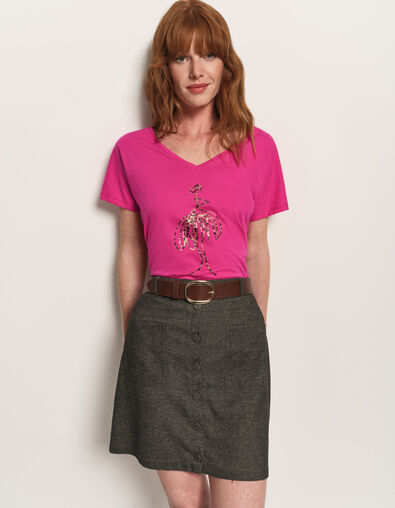 MAGIC - T-shirt rose danseuse motif léopard - One Step
