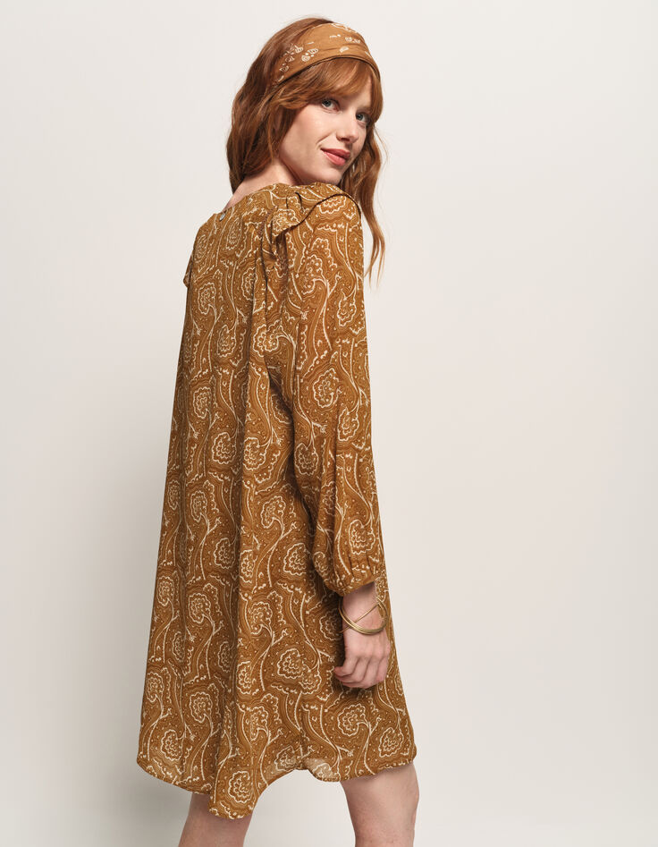 REILLY - Robe jaune polyester recyclé harmonie fleurie-3