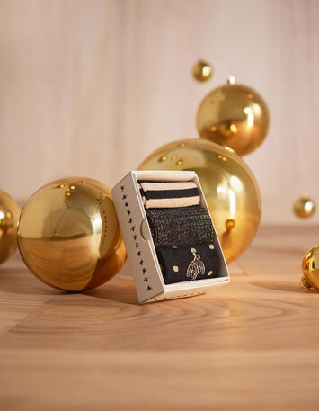 ALBA - Chaussettes dorées et noires -4