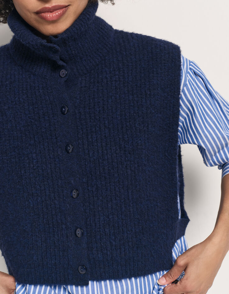 ANGIE - Col camionneur marine en tricot-3