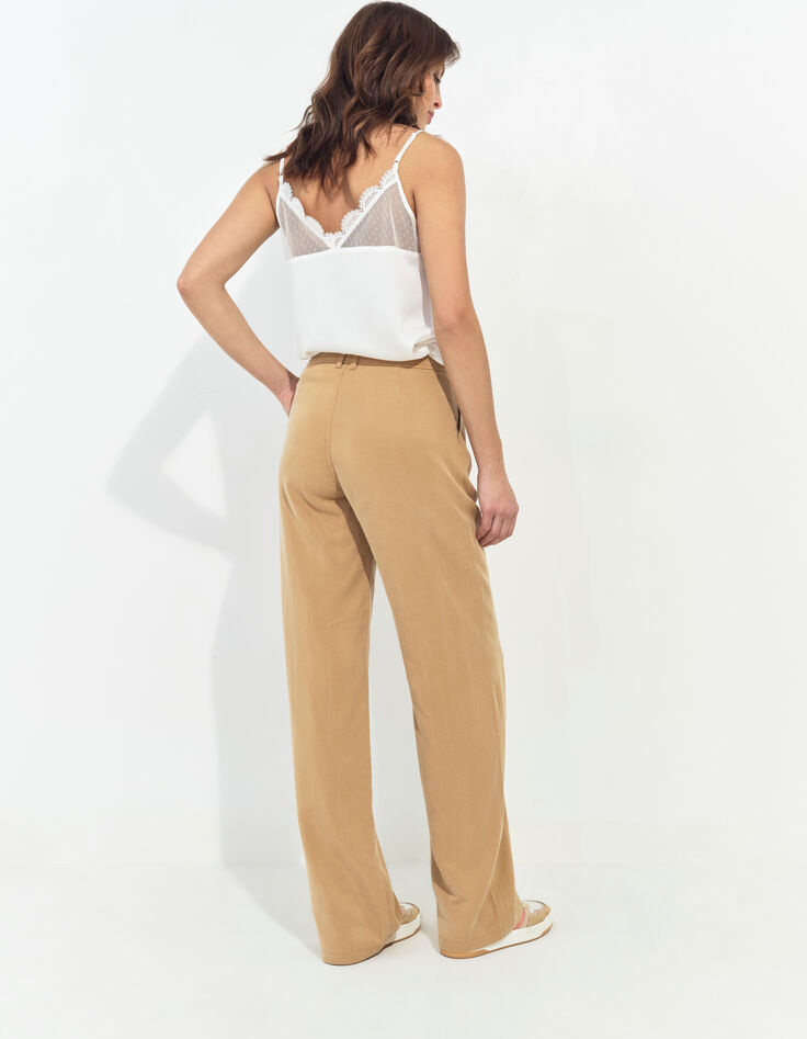 PALMA - Pantalon de costume beige Lyocell® large -3