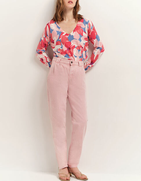 TOKAY - Pull hibiscus tricot à imprimé maxi camélia - One Step