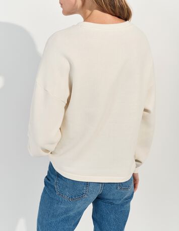 MIDI - Sweat blanc message m&eacute;tallis&eacute; -2