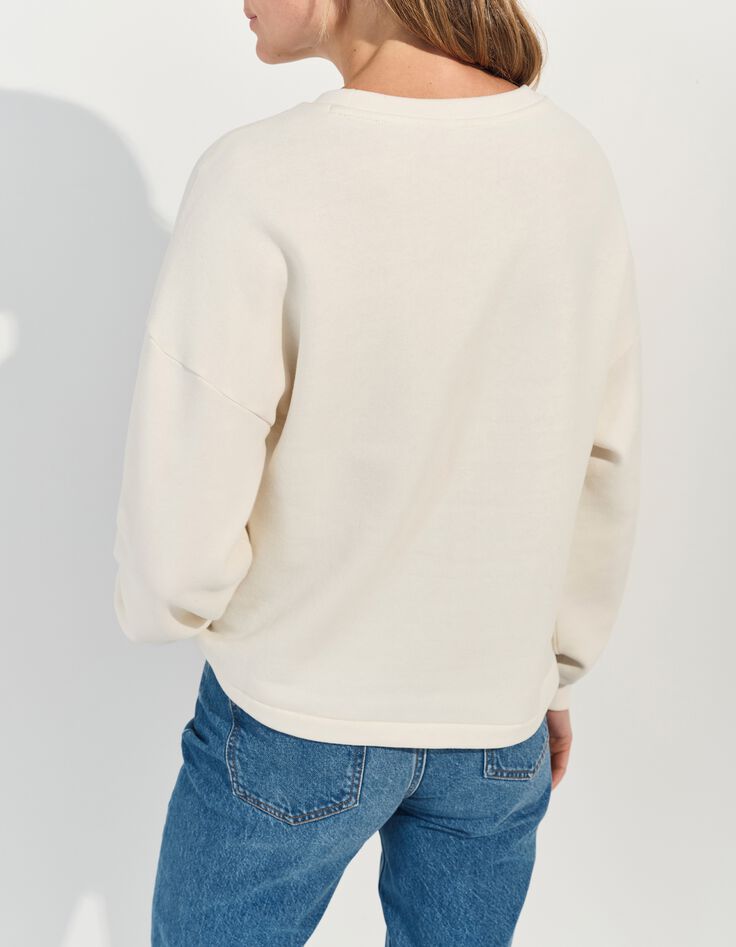 MIDI - Sweat blanc message m&eacute;tallis&eacute; -2