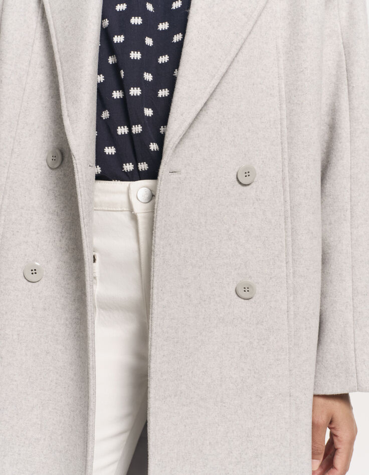 DWAIN - Manteau long gris zippé-8