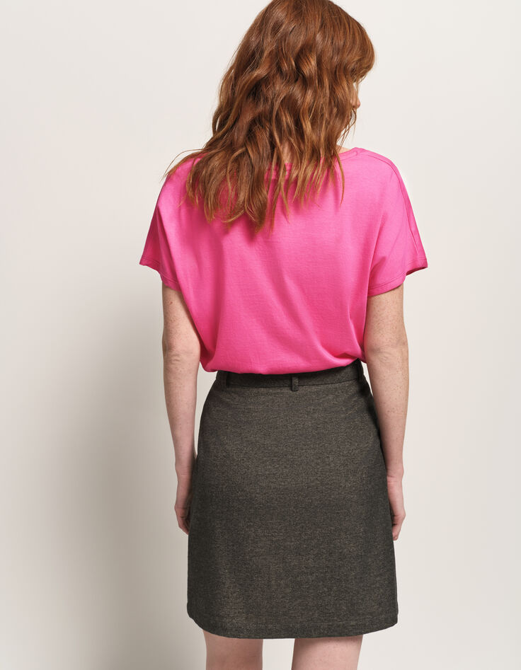 JACINTA - Jupe de costume grise faux-uni boutonnée-3