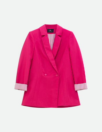 VILA - Veste de costume crois&eacute;e rose -5