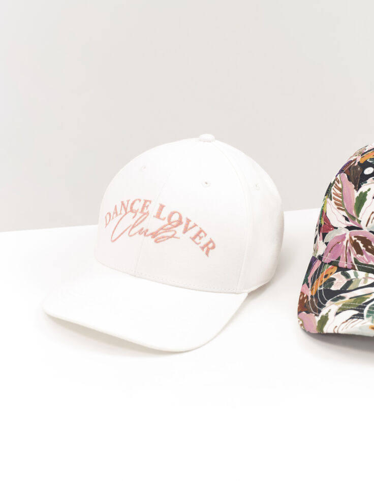 ABACA - Casquette écrue broderie message pailletée-3