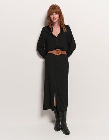 CYMONE - Chemise noire fluide polyester recyclé-2