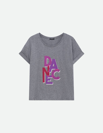 MEIRY - T-shirt gris coton bio message -6