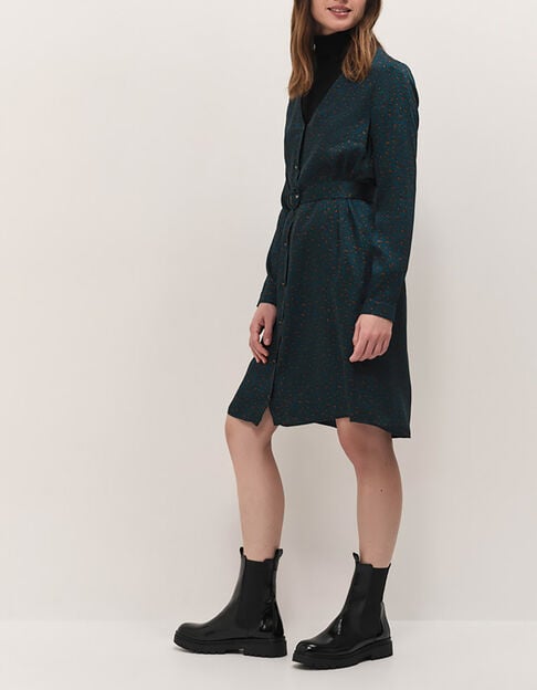 RYANNE - Robe chemise sycamore à imprimé léopard d'hiver - One Step