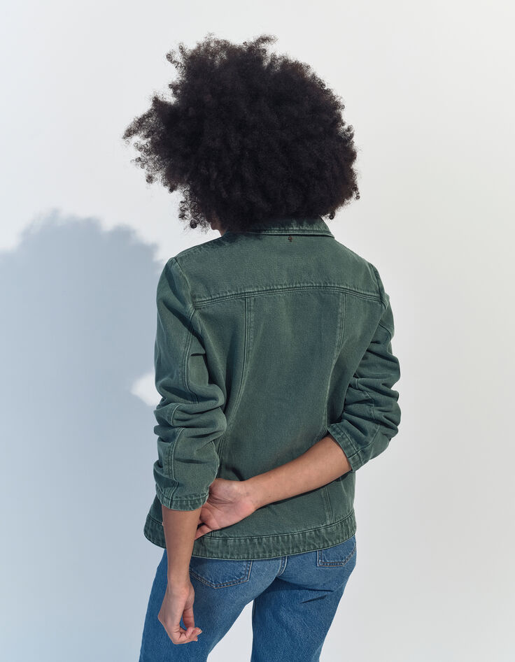 DARIA - Veste en jean vert waterless surteint Azudel® -2