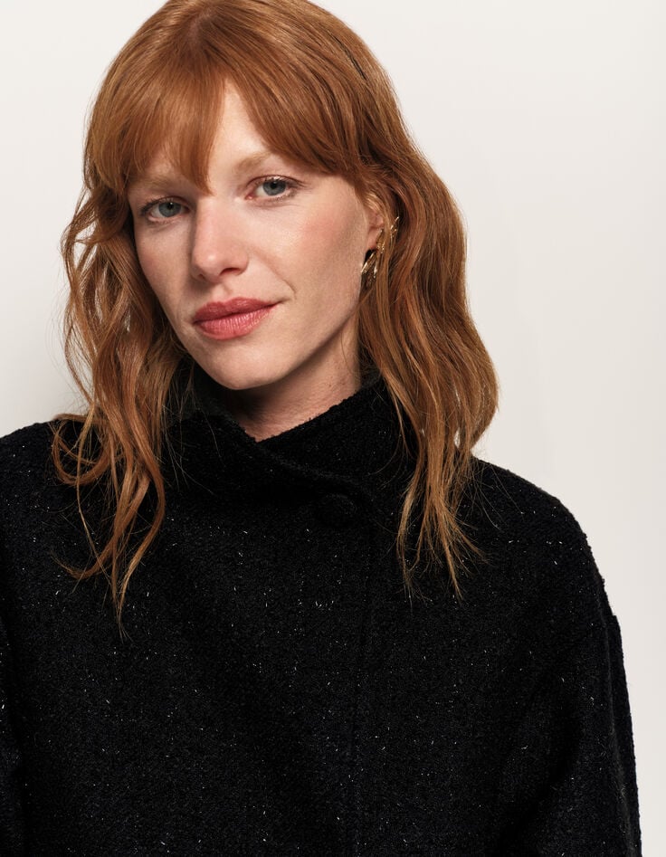 DUNE - Manteau noir lainage fantaisie lurex-6 DUNE - Manteau noir lainage fantaisie lurex-6