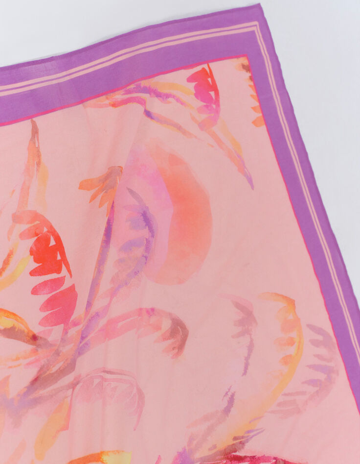 APACHE - Foulard carré purule à visuel aquarelle palmiers-2