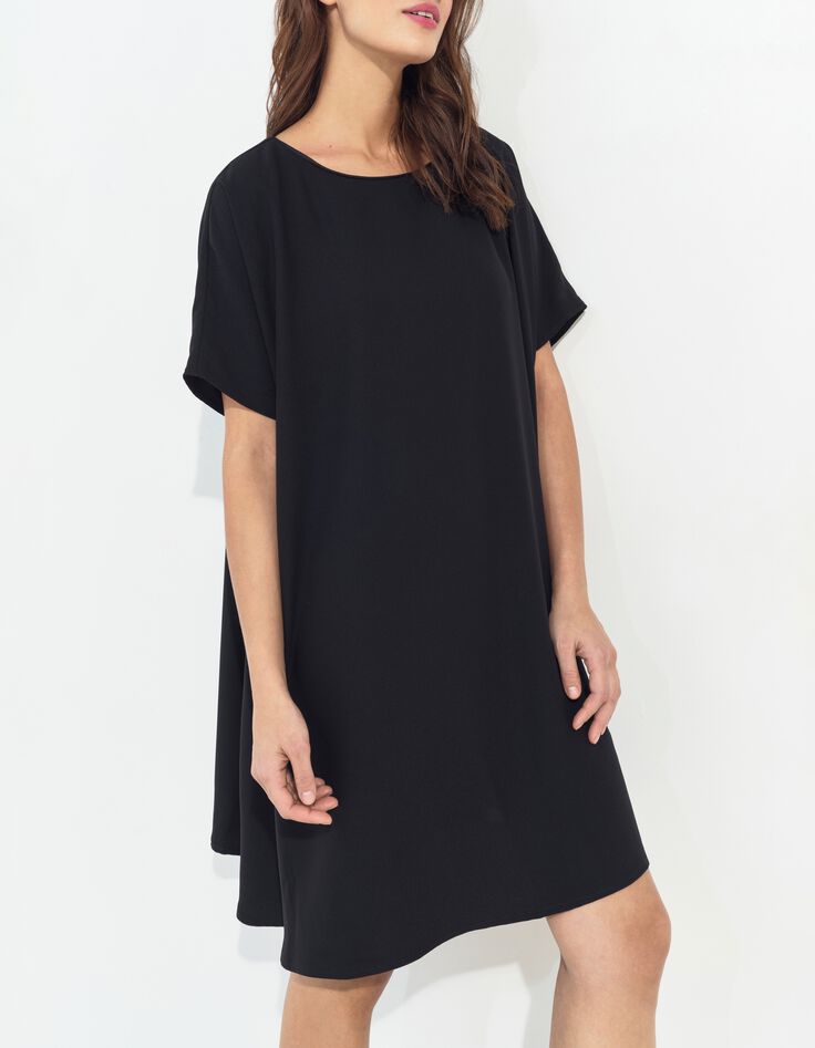 RIOM - Robe noire ample polyester recycl&eacute; -2