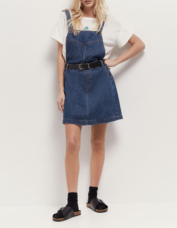 RANDY - Robe salopette en jean bleu-1 RANDY - Robe salopette en jean bleu-1