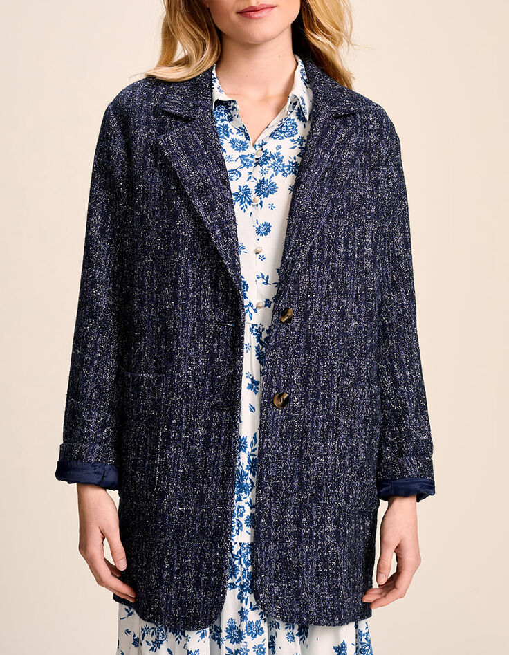 DYPTIQUE - Veste bleu gentiane lainage fantaisie-4