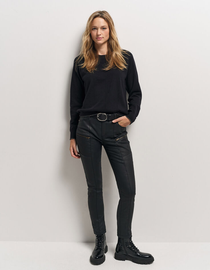 TOWN - Pull noir tricot jacquard danseuse dos-6 TOWN - Pull noir tricot jacquard danseuse dos-6