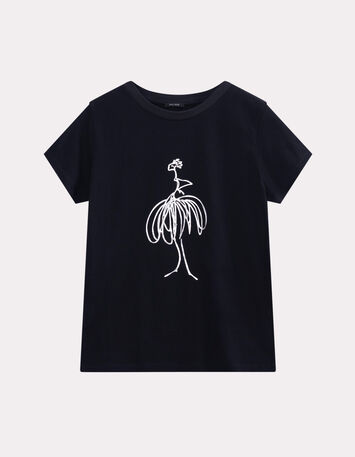 MASTER - T-shirt noir coton bio visuel danseuse-1