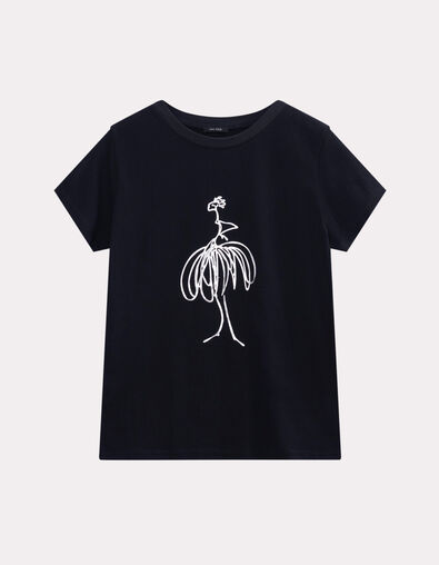 MASTER - T-shirt noir coton bio visuel danseuse - One Step