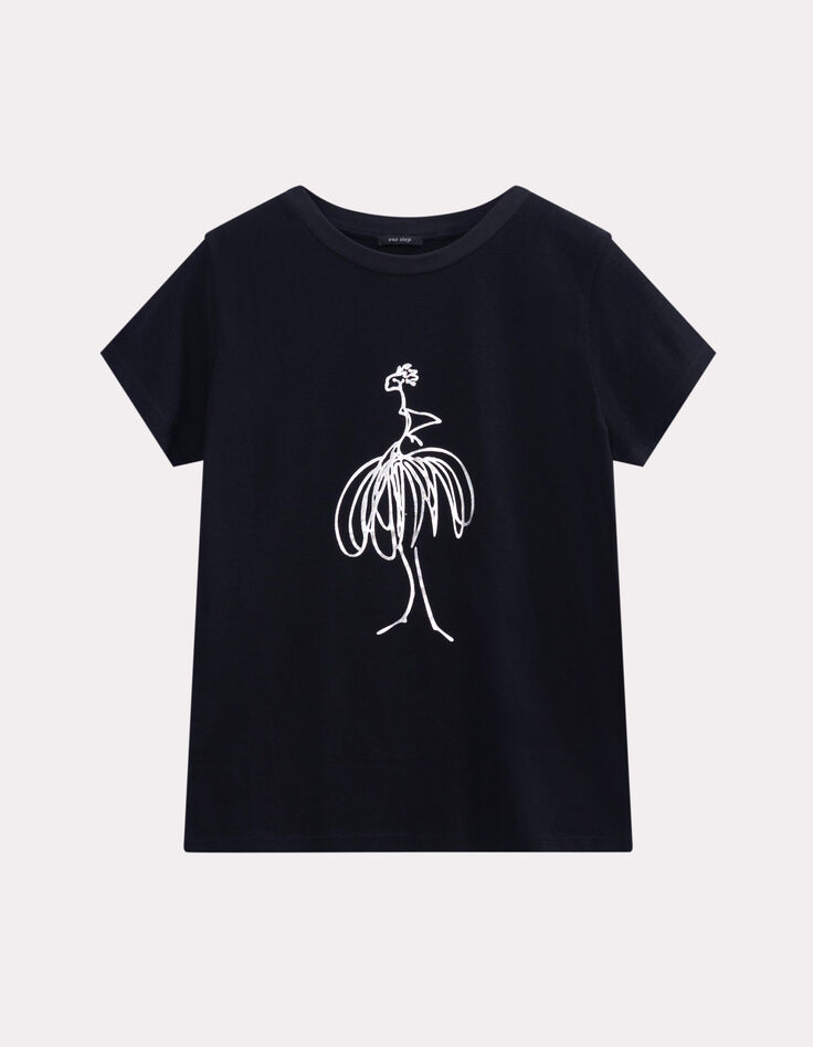 MASTER - T-shirt noir coton bio visuel danseuse-1