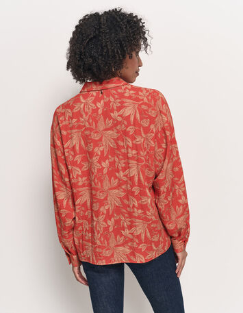 CHERRY - Chemise orange imprimé jungle flash-3