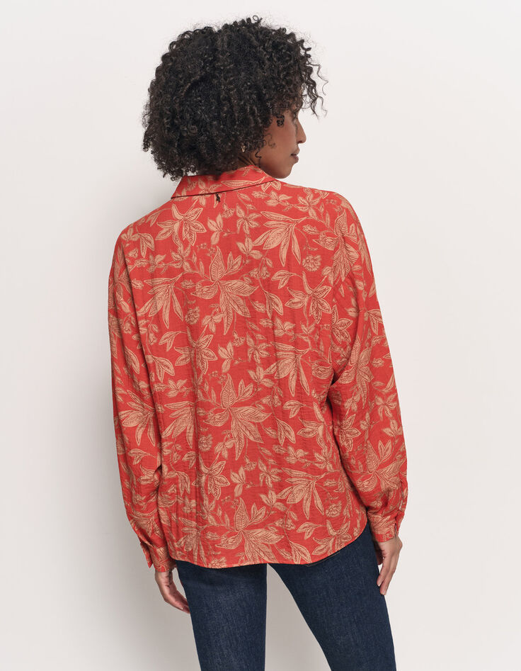 CHERRY - Chemise orange imprimé jungle flash-3 CHERRY - Chemise orange imprimé jungle flash-3