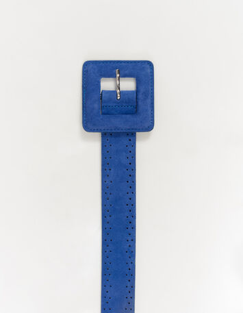 AVRIL - Ceinture santorin blue en cuir velours certifié-1