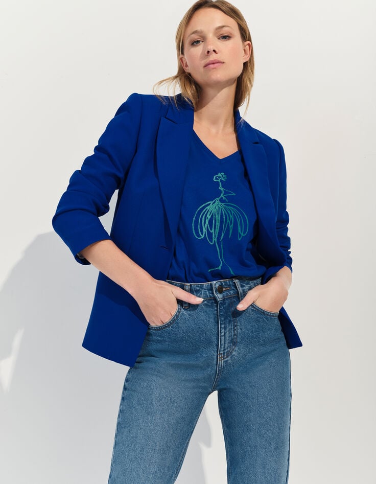 VOLTA - Veste de blazer bleu électrique polyester recyclé -2